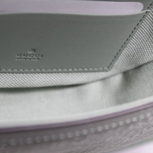 NWT GUCCI GG Ophidia Summer Denim Harness Travel Shoulder Bag Salvy Green 757309 - Picture 6 of 12